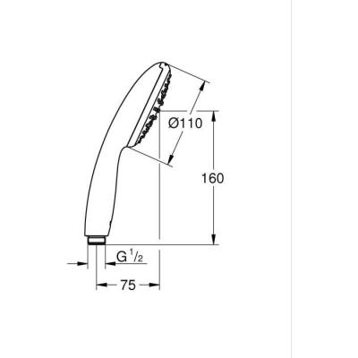 Pommeau de douche GROHE Vitalio Start 110 - 1 jet Pluie