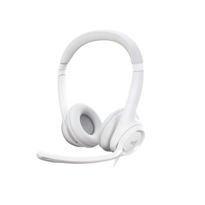 Casque Filaire Logitech H390 Blanc - Stéréo, Microphone Antibruit