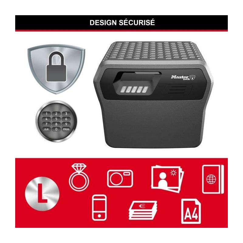 Caisse de Sécurité Anti-feu - MASTER LOCK - 18,5L - Combinaison Electronique