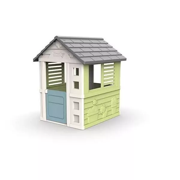 Smoby Life - Jolie Maison - Design Moderne - Portillon, Fenetres avec Persiennes - Matiere Recyclée - Des 2 ans