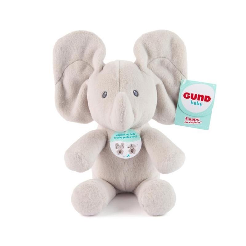 Cache-cache Flappy l'Éléphant Gund - Peluche 32x21x13 cm