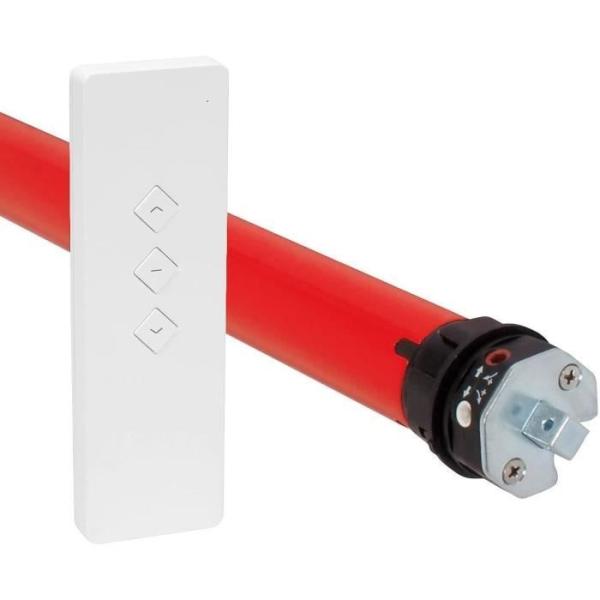 Moteur volet roulant radio + télécommande RM10MSB - SUPERROLLO - SR20906 - Diametre 40 mm - 10 Nm - Poids max tablier 22 kg