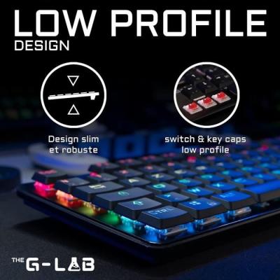 Clavier Gamer Ultra Low Profile - KEYZ PLATINIUM Mécanique (Switch Rouge)