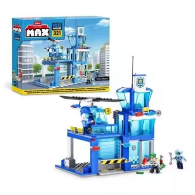 Set de construction ZURU - Poste de police avec héliport - 321 pièces