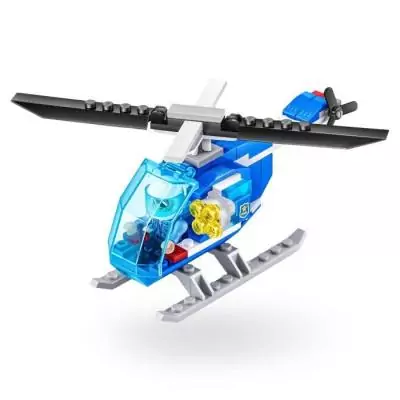Set de construction ZURU - Poste de police avec héliport - 321 pièces