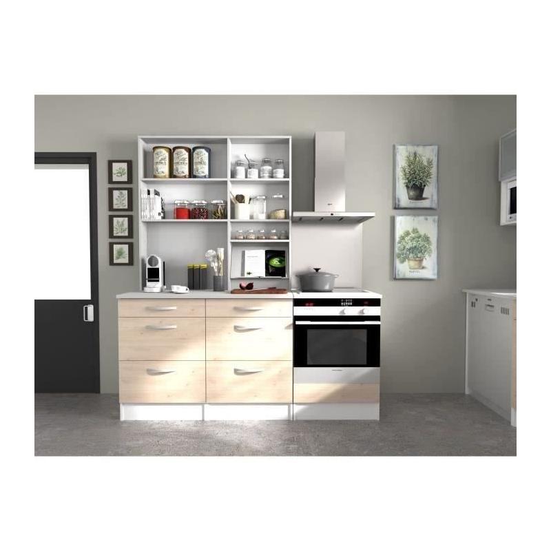 Meuble bas 2 portes + 2 tiroirs OSLO - Chene Jackson