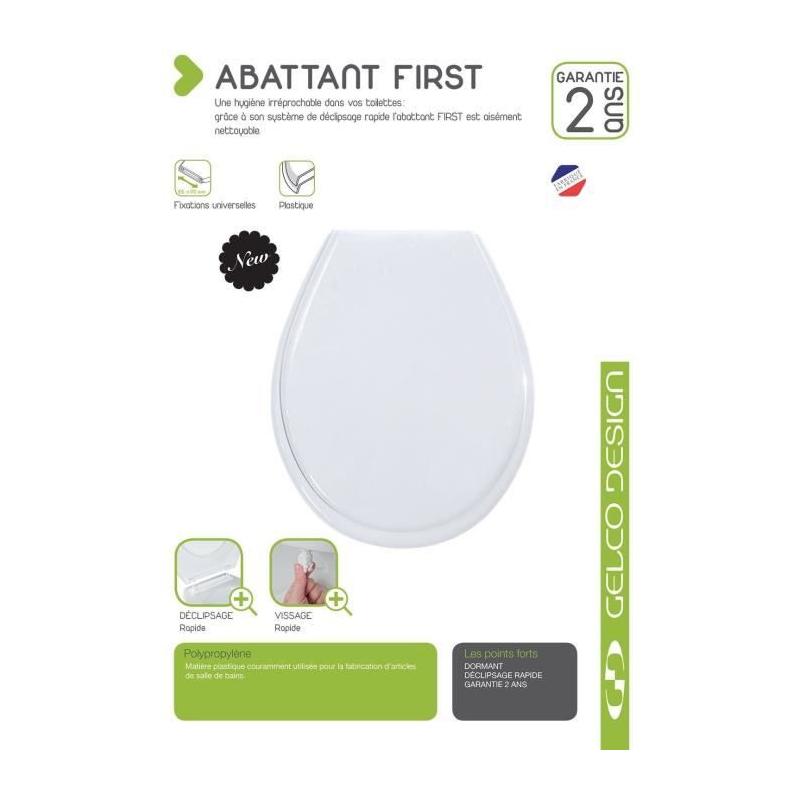Abattant WC Blanc en Polypropylène - Compact et Pratique