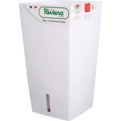 Pot de fleurs carré Eva New - 28 x 28 x H 52 cm - Blanc