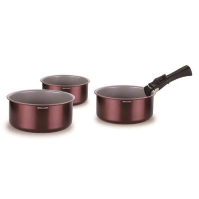 Ensemble de casseroles ARTHUR MARTIN - Idéal pour tout feu - 16/18/20 cm + poignée amovible
