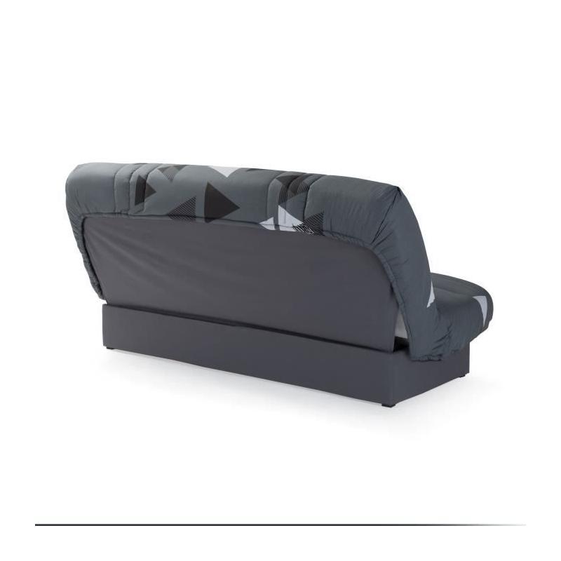 Banquette clic clac 3 places tissu Bikini gris - DREAM