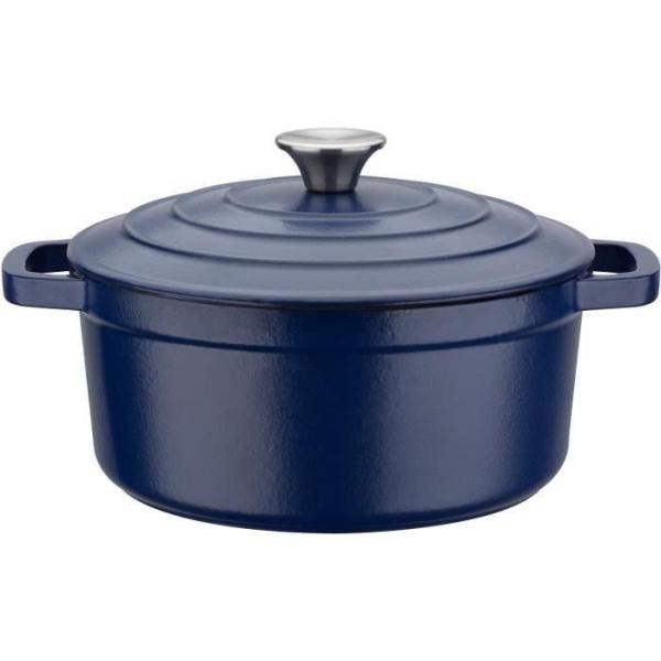 Marmite fonte massive - GSW - BLUE MAGIC - 20 cm - Ronde - Induction - Bleu