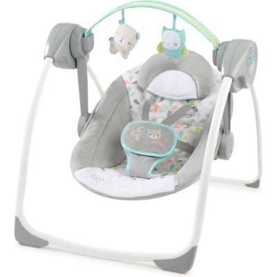 Balancelle électrique pliable avec arche de jeu - Réglages balancement, minuterie - Foret