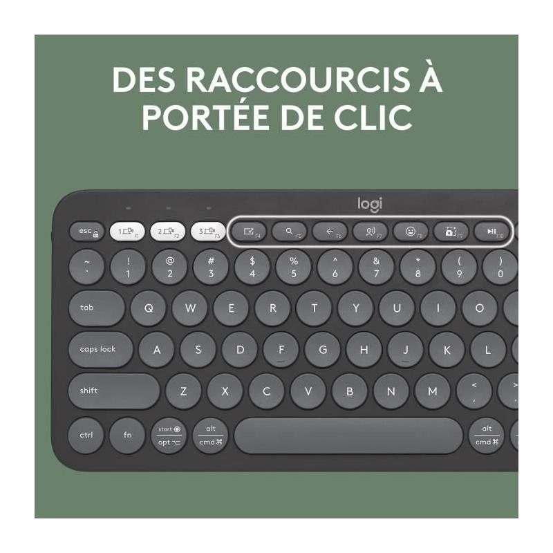 Clavier Logitech Pebble Keys 2 K380s - Bouton Easy-switch - Noir