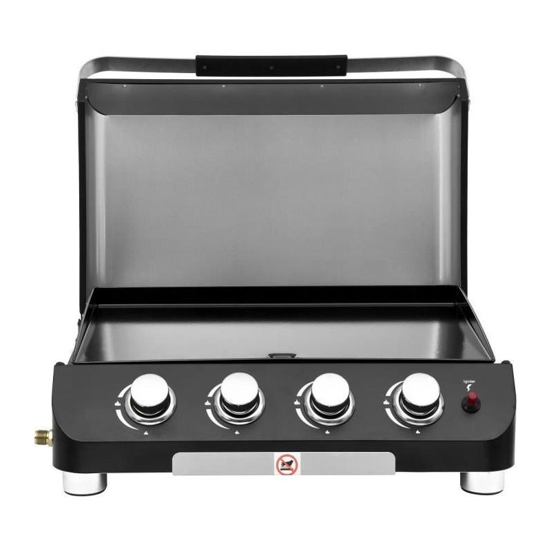 Plancha à gaz COOKING BOX PALMA - 4 feux - Noir - 70 x 55 x 29 cm