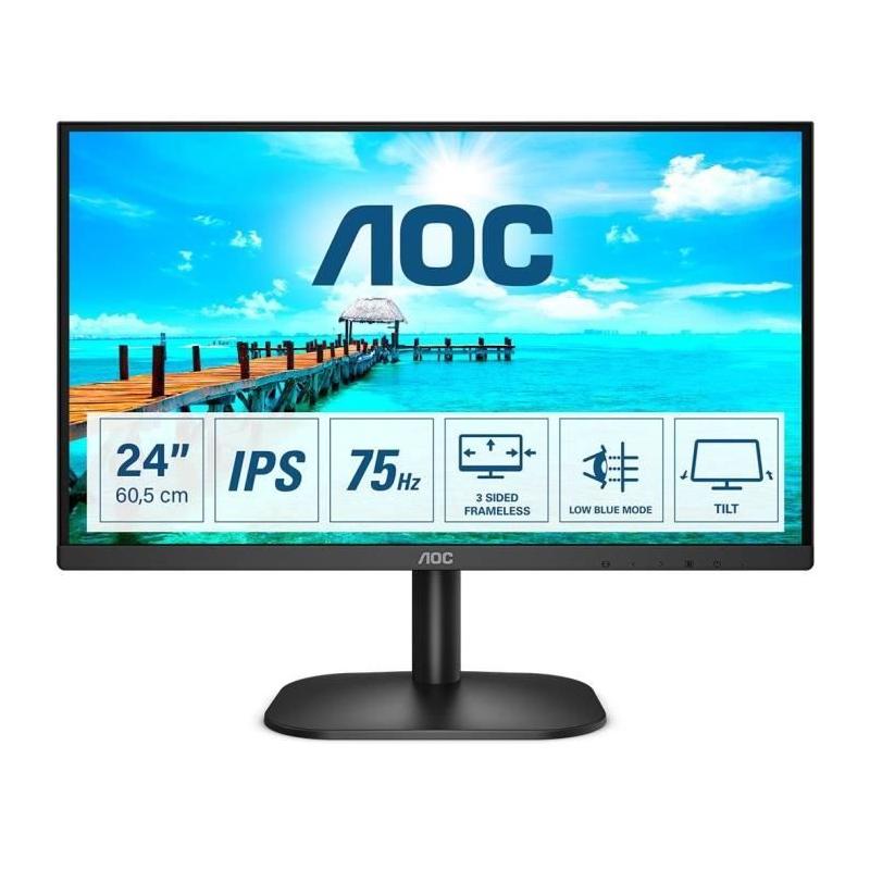 Écran PC AOC 24B2XH 23,8" FHD IPS 75Hz 4ms - Noir