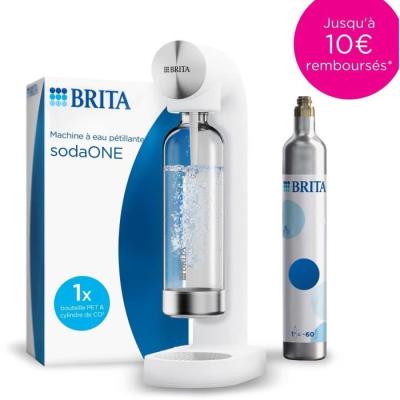 Machine à eau pétillante BRITA sodaONE blanche - Gazéifiez votre eau à la maison !