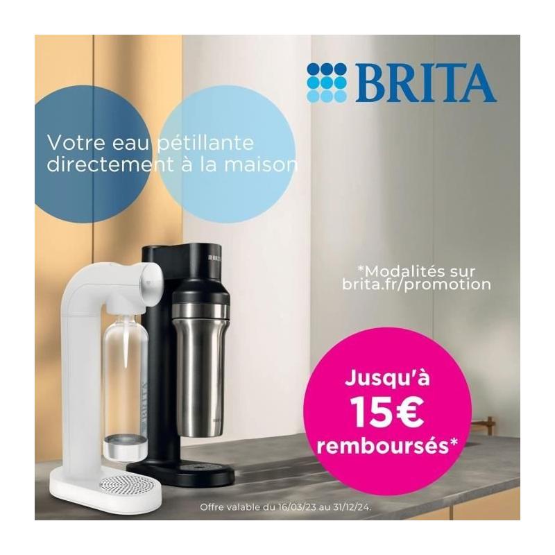 Machine à eau pétillante BRITA sodaONE blanche - Gazéifiez votre eau à la maison !