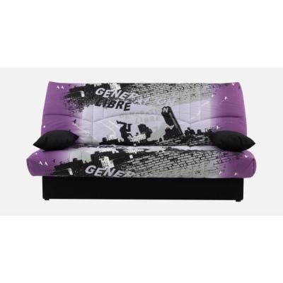 Banquette clic-clac 3 places en coton mauve - DREAM