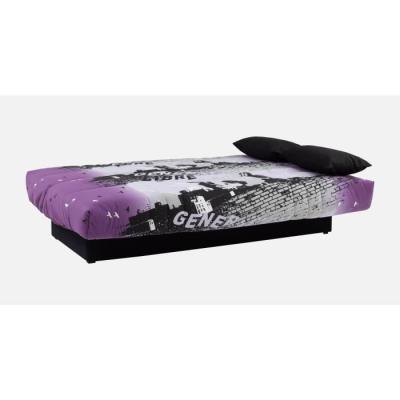 Banquette clic-clac 3 places en coton mauve - DREAM