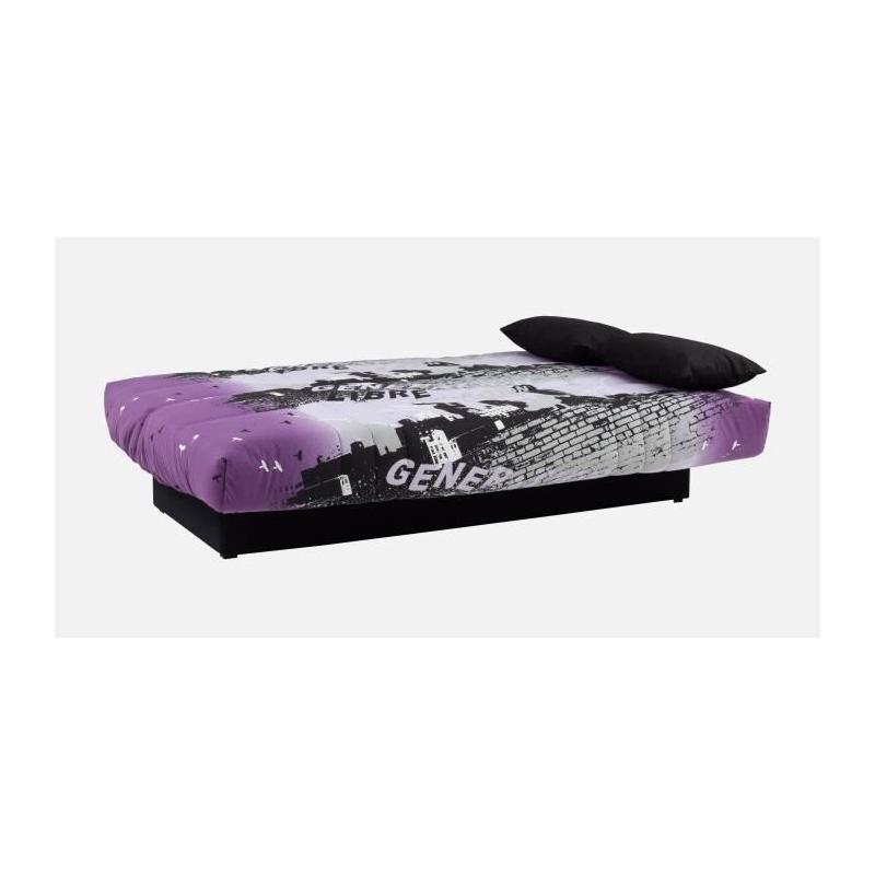 Banquette clic-clac 3 places en coton mauve - DREAM