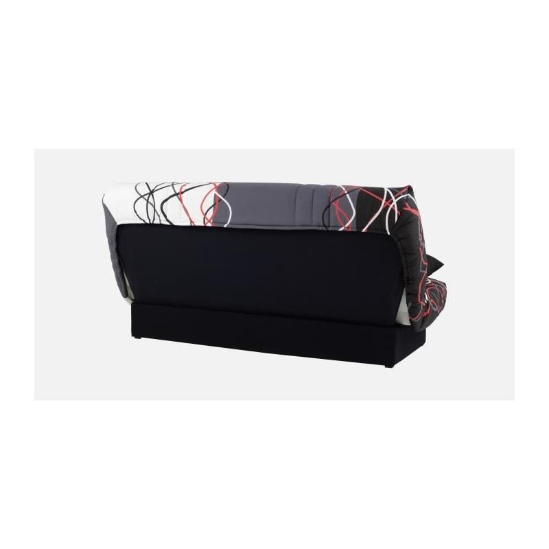 Banquette clic-clac 3 places en coton rouge / noir - DREAM