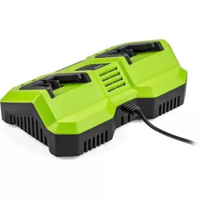 Chargeur double FIELDMANN pour batteries 20V - Charge 2Ah en 60 min - Compatible 2Ah, 4Ah