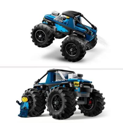 LEGO 60402 City Le Monster Truck Bleu - Jouet Camion Tout-Terrain Fun!