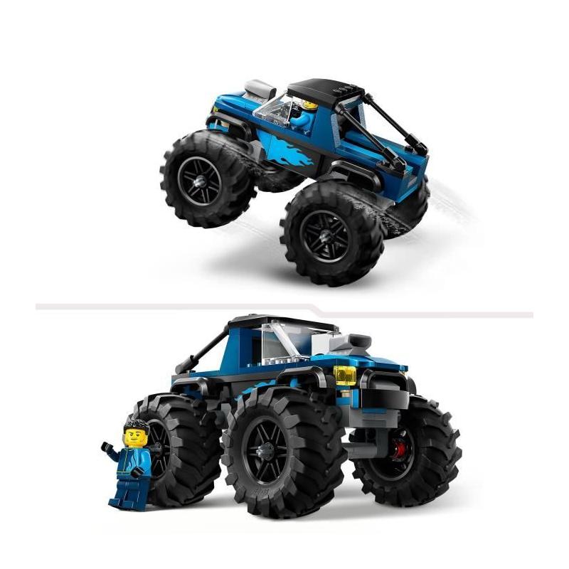 LEGO 60402 City Le Monster Truck Bleu - Jouet Camion Tout-Terrain Fun!