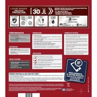 BONDEX Lasure 8 ans Indice 30 Chêne Doré Satin 5L