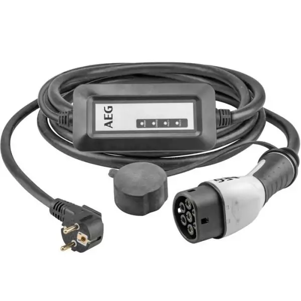 Chargeur portable véhicule électrique & hybride - AEG - Type 2 - Monophasé, 16A, 230V AC - Prise secteur 230V européen - L :