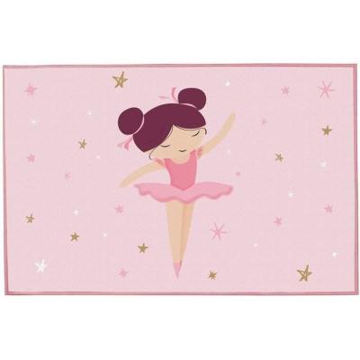 Tapis FUN HOUSE Danseuse Ballerine Rose 120 x 80 cm - Enfant
