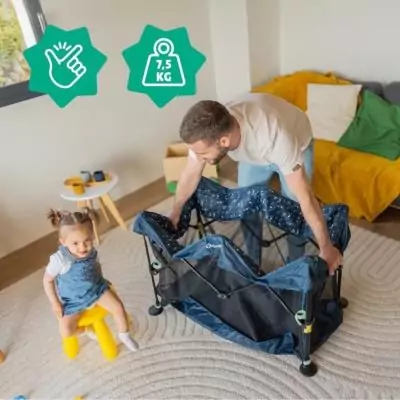 Lit Parapluie Easy Clip Badabulle - Léger et Compact avec sac de transport - Facile à plier