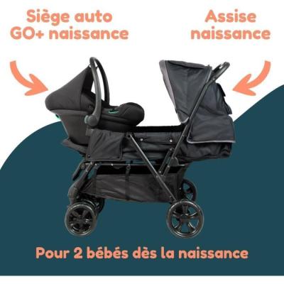 Poussette double jumeaux BAMBISOL: Combiné Poussette + Siège Auto I-size