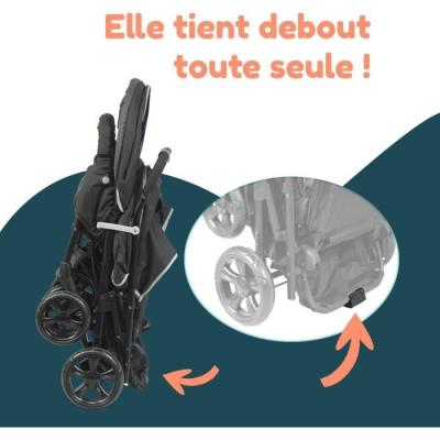 Poussette double jumeaux BAMBISOL: Combiné Poussette + Siège Auto I-size