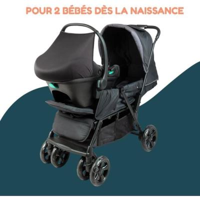 Poussette double jumeaux BAMBISOL: Combiné Poussette + Siège Auto I-size