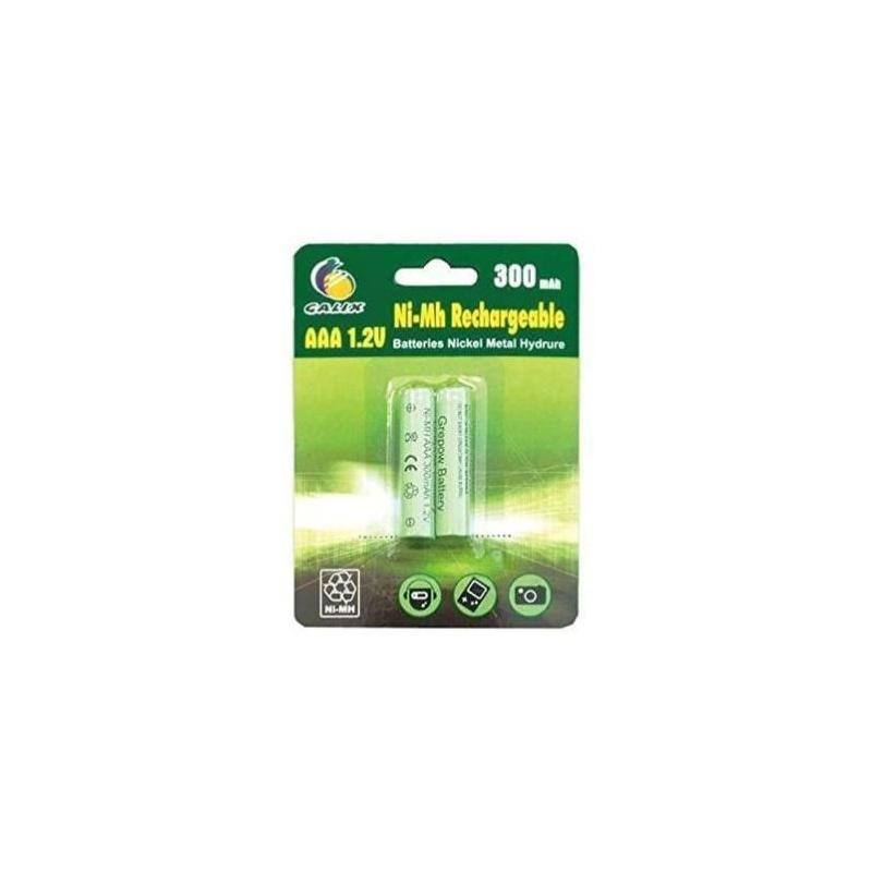 Lot de 2 piles rechargeables AAA - Ni-Mh 1,2V 300mAh
