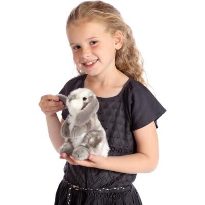 Peluche Lapin Bélier Gris 18 cm - Jouet Gipsy