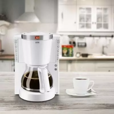 Cafetière Melitta Look IV Selection 1011-03 Blanc/Acier Brossé