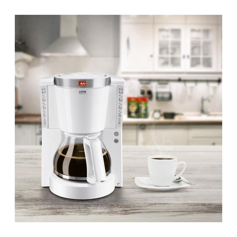 Cafetière Melitta Look IV Selection 1011-03 Blanc/Acier Brossé