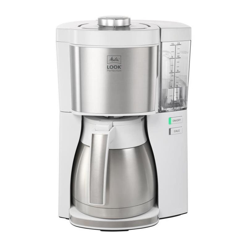 Cafetière filtre MELITTA 10 tasses - Blanc/Acier Brossé