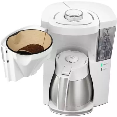 Cafetière filtre MELITTA 10 tasses - Blanc/Acier Brossé Cafetière filtre MELITTA 10 tasses - Blanc/Acier Brossé