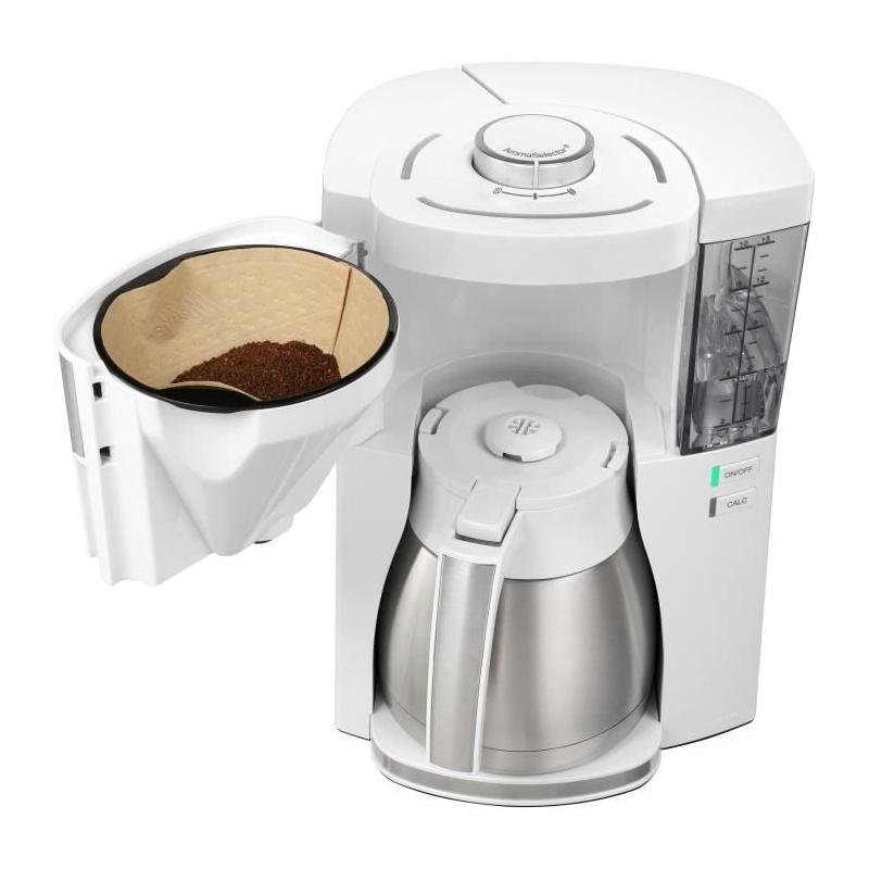 Cafetière filtre MELITTA 10 tasses - Blanc/Acier Brossé