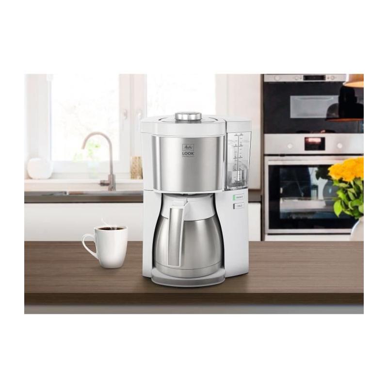 Cafetière filtre MELITTA 10 tasses - Blanc/Acier Brossé