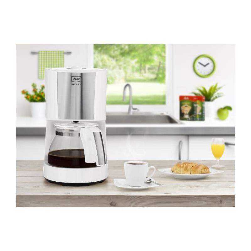Cafetière filtre MELITTA Enjoy Top Glass Blanc - 15 tasses