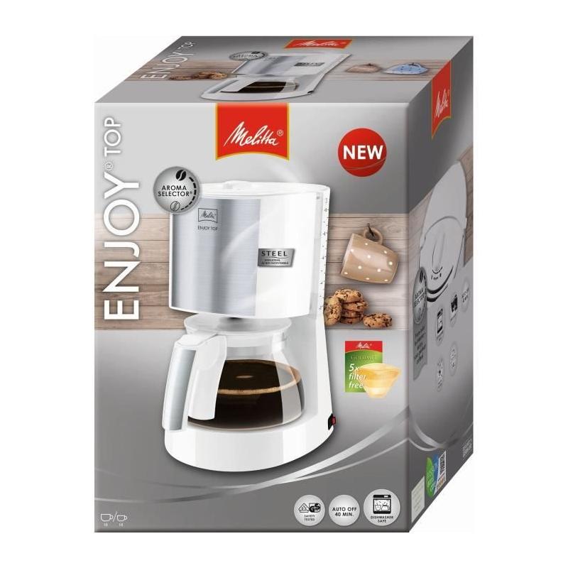 Cafetière filtre MELITTA Enjoy Top Glass Blanc - 15 tasses