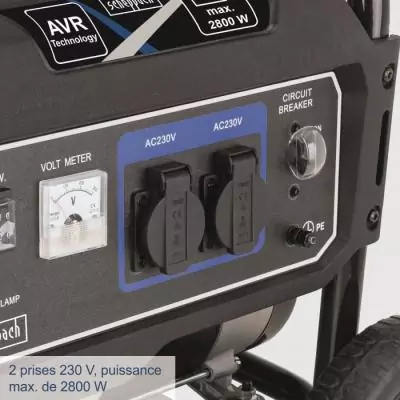 Groupe électrogène SCHEPPACH SG3200x - Puissance max 2800W - Essence - Bleu Groupe électrogène SCHEPPACH SG3200x - Puissance max 2800W - Essence - Bleu