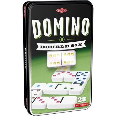 Domino TACTIC Double 6 en boîte métal - Jeu pour Enfants de 5 ans et +