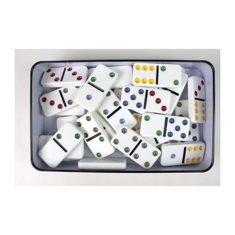 Domino TACTIC Double 6 en boîte métal - Jeu pour Enfants de 5 ans et +