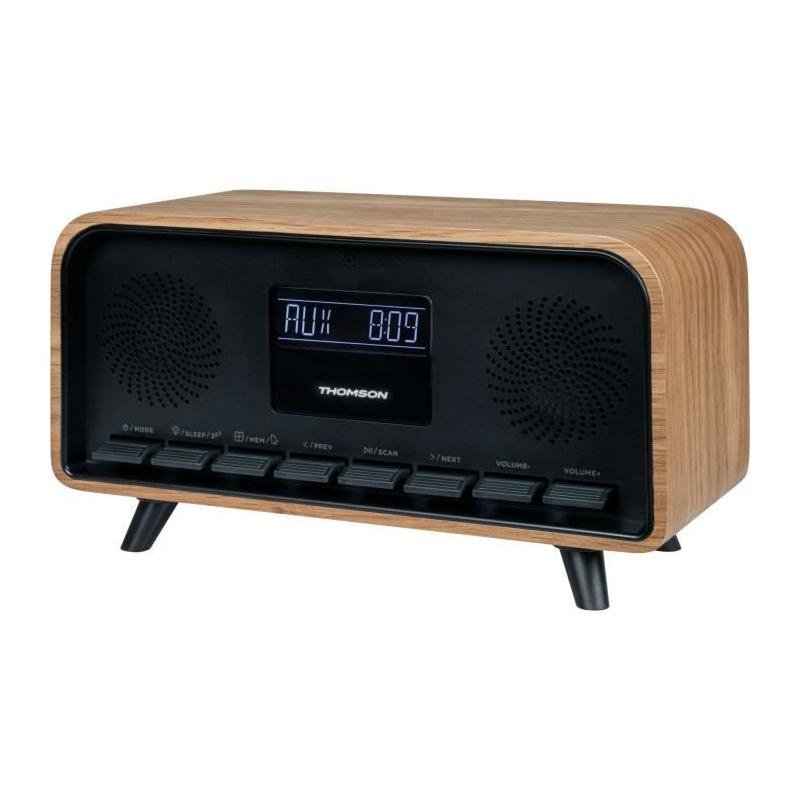 Radio-réveil Bluetooth THOMSON - Vintage Cosy : Double alarme, Chargeur USB-C