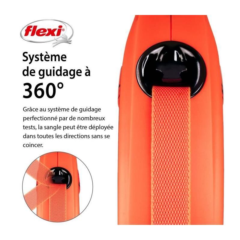 Laisse extensible TRIXIE flexi XTREME - Taille L - 8m - Noir et orange